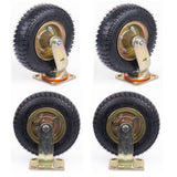 Gymnastics: 4x 8 Inch Castor Caster 2x swivel 2x fixed Pneumatic Tyres Wheels  Trolley Cart Wheelbarrow
