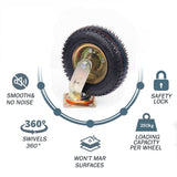 Gymnastics: 4x 8 Inch Castor Caster 2x swivel 2x fixed Pneumatic Tyres Wheels  Trolley Cart Wheelbarrow