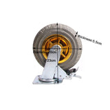 Utility Trolleys: 4x 8" Heavy Duty Industrial 2x Swivel Brake + 2x fixed Caster Tyre Tyres Wheel Wheels Castor 1000KG Trolley