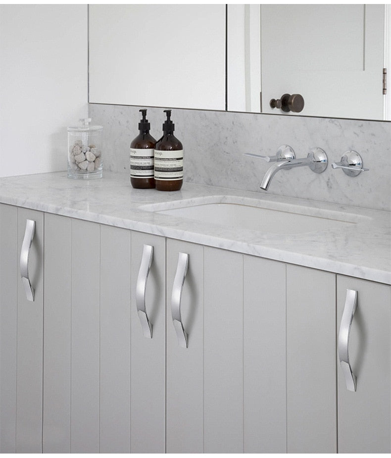 Door Hardware: 96mm Brushed Silver Furniture Kitchen Bathroom Cabinet Handles Drawer Bar Handle Pull Knob