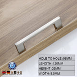 Door Hardware: Brushed Nickel Kitchen Door Cabinet Drawer Handle Pulls 96MM