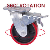 Table & Bar Stools: 5 inch Industrial 500KG Caster Wheels Swivel with Brake Locking Casters Castor Wheels Cart Furniture Workbench