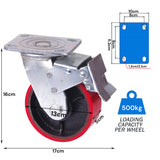 Table & Bar Stools: 5 inch Industrial 500KG Caster Wheels Swivel with Brake Locking Casters Castor Wheels Cart Furniture Workbench