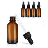 Massage Oils: 50ml (5 Pack) Amber Glass Dropper Bottle Liquid Essential Oils Bottle Bottles Leakproof Glass Tincture Bottles