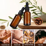 Massage Oils: 50ml (5 Pack) Amber Glass Dropper Bottle Liquid Essential Oils Bottle Bottles Leakproof Glass Tincture Bottles
