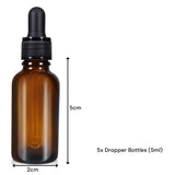 Massage Oils: 5ml (5 Pack) Amber Glass Dropper Bottle Liquid Essential Oils Bottle Bottles Leakproof Glass Tincture Bottles