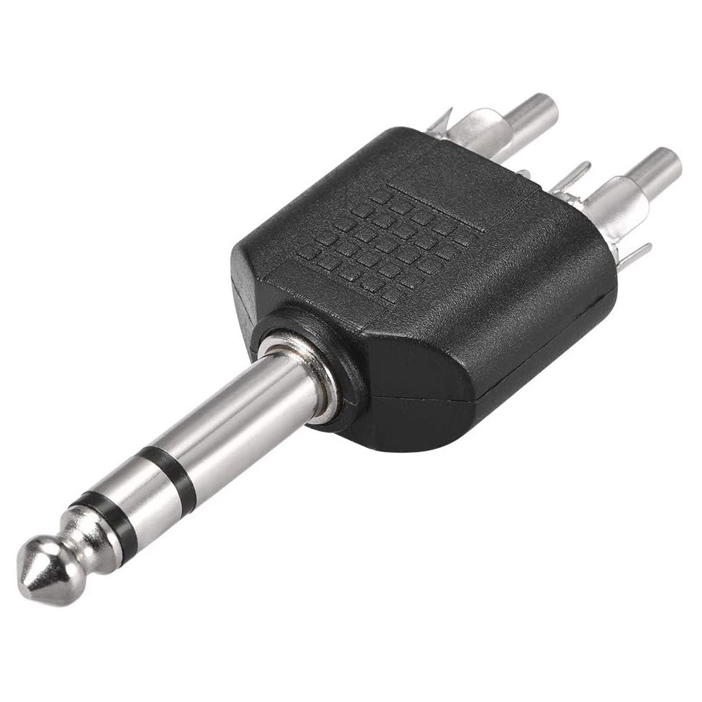 Audio Accessories: 1/4 6.35mm Mono Male To 2X RCA male Audio Connector Adapter Splitter"