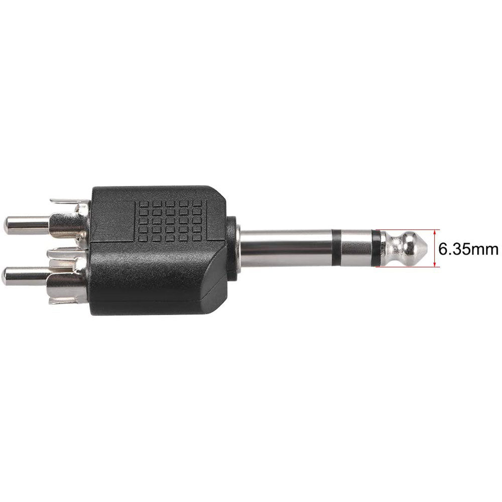 Audio Accessories: 1/4 6.35mm Mono Male To 2X RCA male Audio Connector Adapter Splitter"