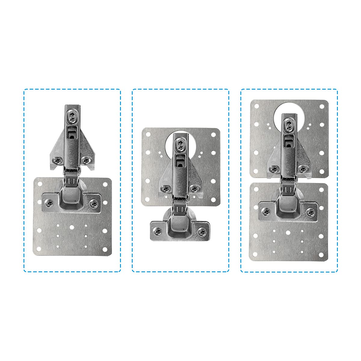 Audio Accessories: 6 Pcs Kitchen Cupboard Door Cabinet Hinges Repair Plate Brackets Kit Fixing Screws