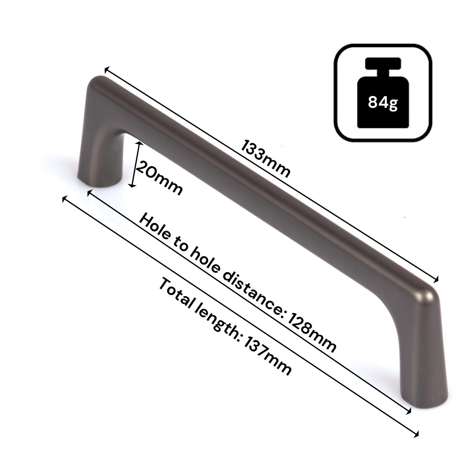 Kitchen & Bathroom DIY: Black Zinc Kitchen Cabinet Handles Drawer Bar Handle Pull 128mm