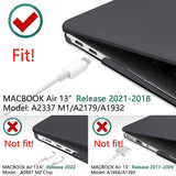 Cases & Skins: MacBook Air 13 Inch Case 2020 2019 2018, A1932, A2179,A2337 Shell Case Keyboard Cover Black