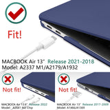 Cases & Skins: MacBook Air 13 Inch Case 2020 2019 2018, A1932, A2179,A2337 Shell Case Keyboard Cover Blue