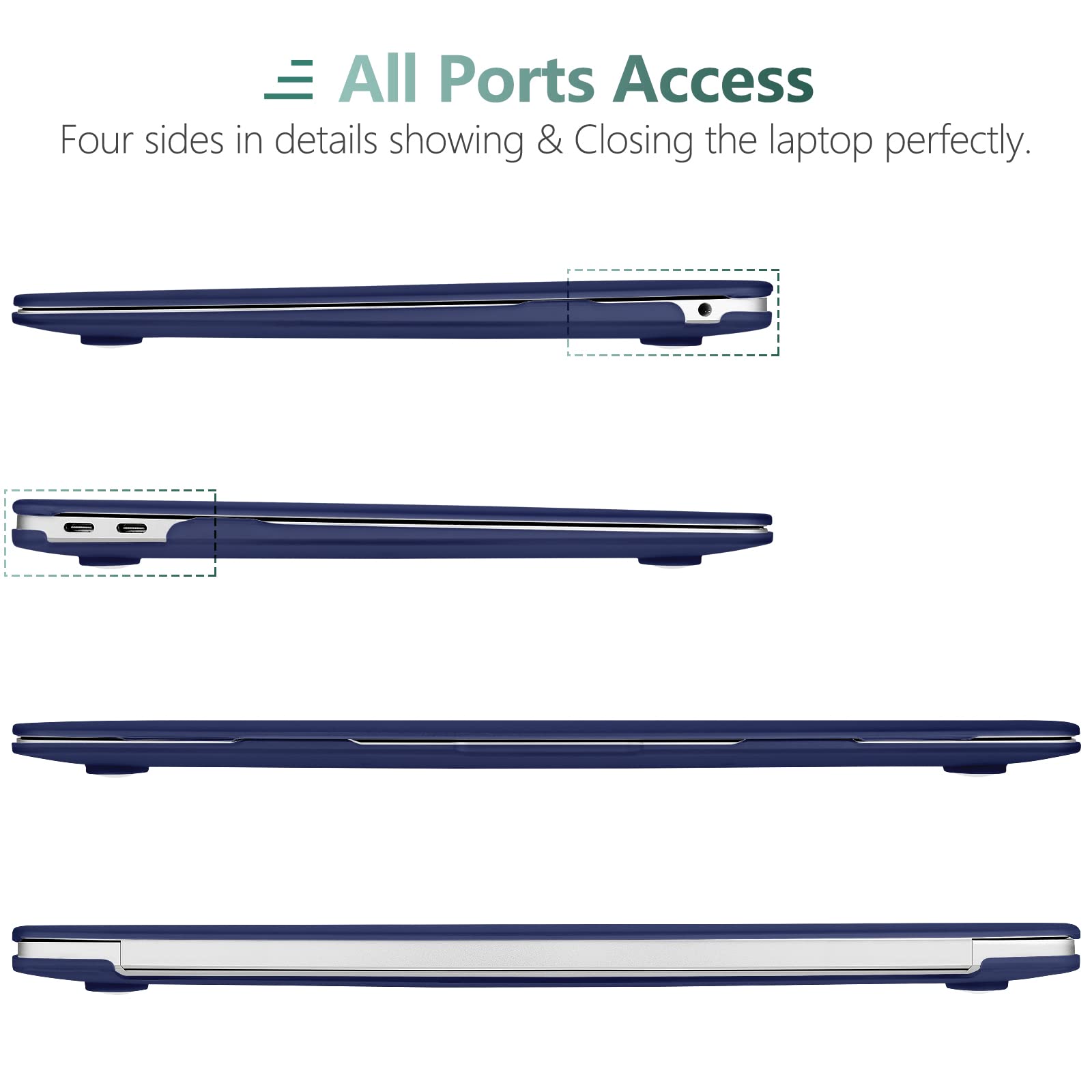 Cases & Skins: MacBook Air 13 Inch Case 2020 2019 2018, A1932, A2179,A2337 Shell Case Keyboard Cover Blue