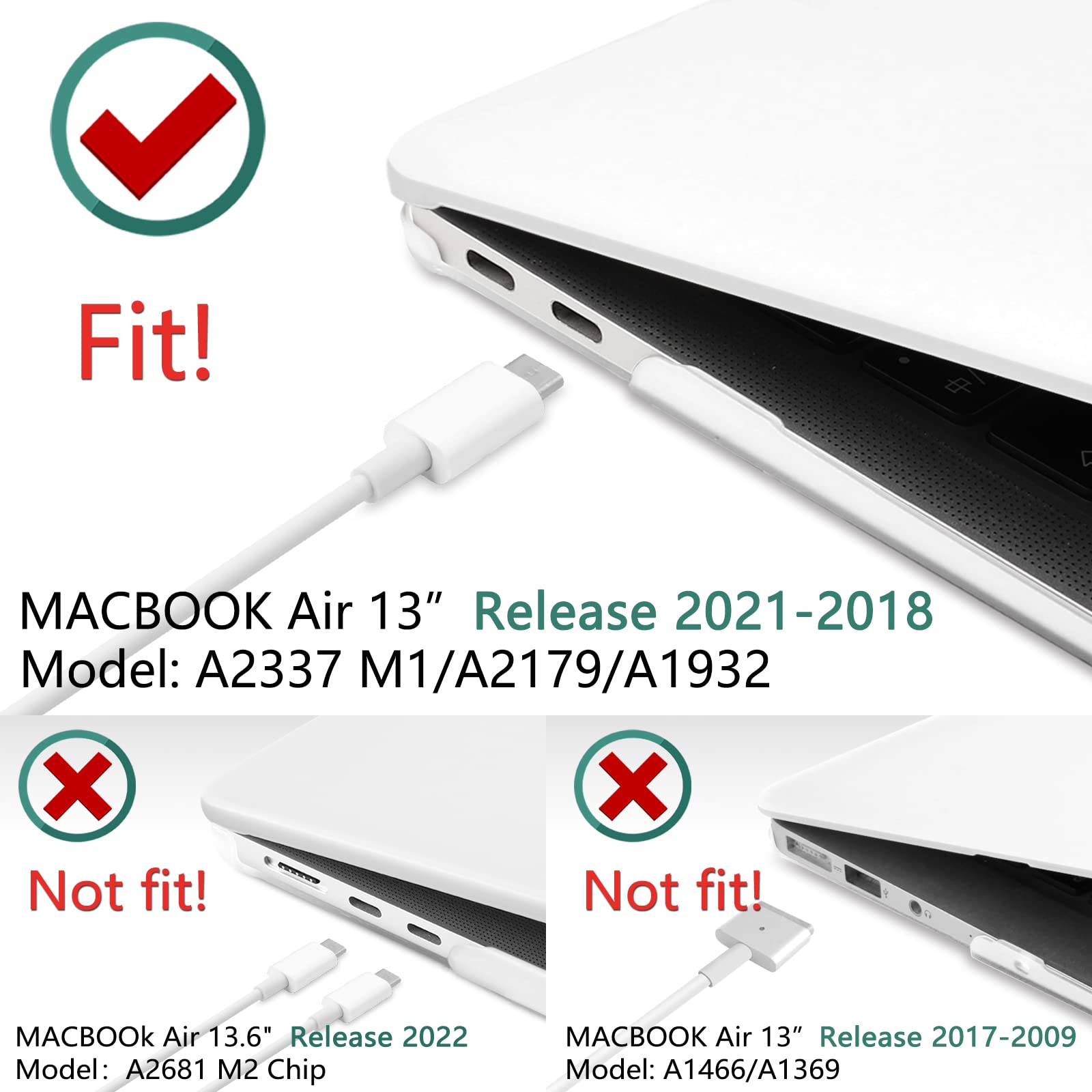 Cases & Skins: MacBook Air 13 Inch Case 2020 2019 2018, A1932, A2179, A2337 Shell Case Keyboard Cover Clear