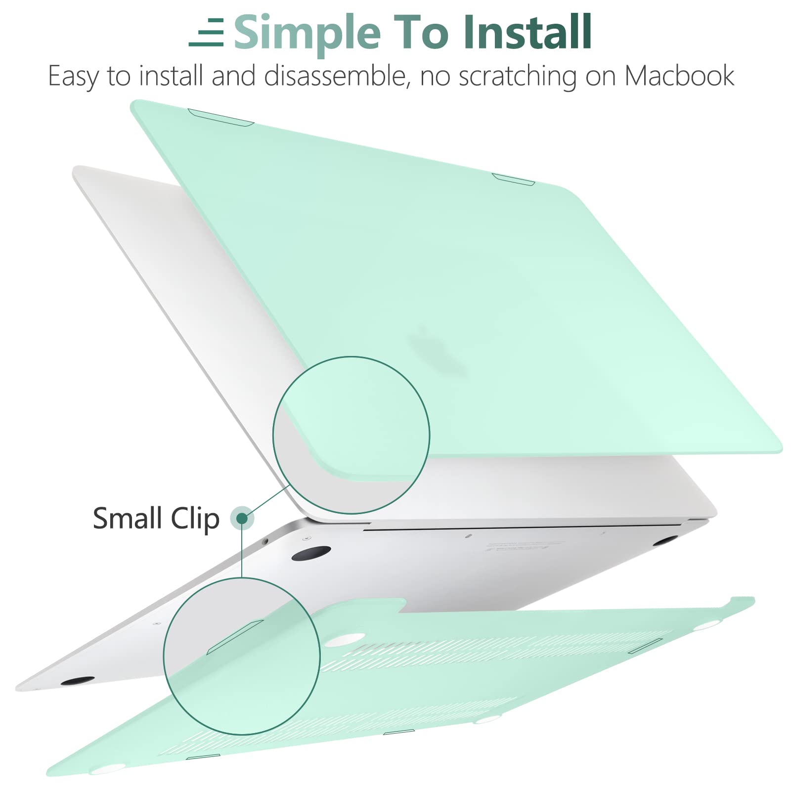 Cases & Skins: MacBook Air 13 Inch Case 2020 2019 2018, A1932, A2179, A2337 Shell Case Keyboard Cover Green