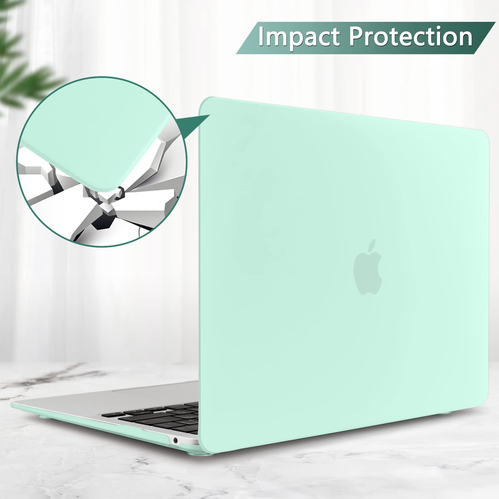 Cases & Skins: MacBook Air 13 Inch Case 2020 2019 2018, A1932, A2179, A2337 Shell Case Keyboard Cover Green