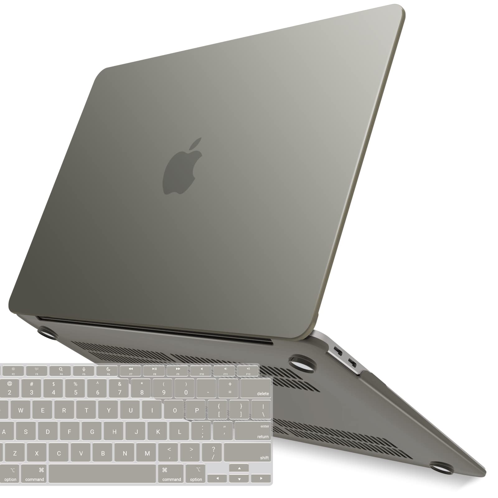 Cases & Skins: Suitable for  MacBook Air 13 Inch Case 2022 2021 2020 2019 2018, A1932, A2179, A2337 Shell Case Keyboard Cover Grey