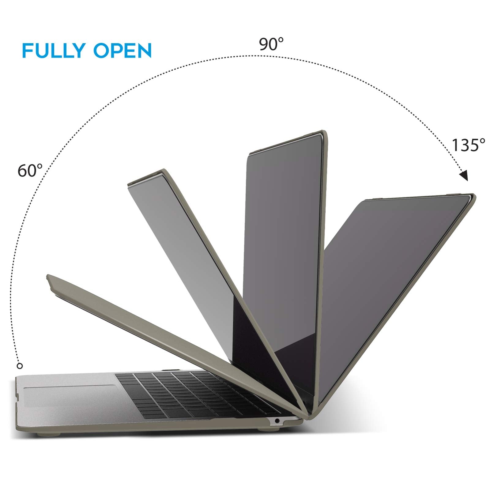 Cases & Skins: Suitable for  MacBook Air 13 Inch Case 2022 2021 2020 2019 2018, A1932, A2179, A2337 Shell Case Keyboard Cover Grey
