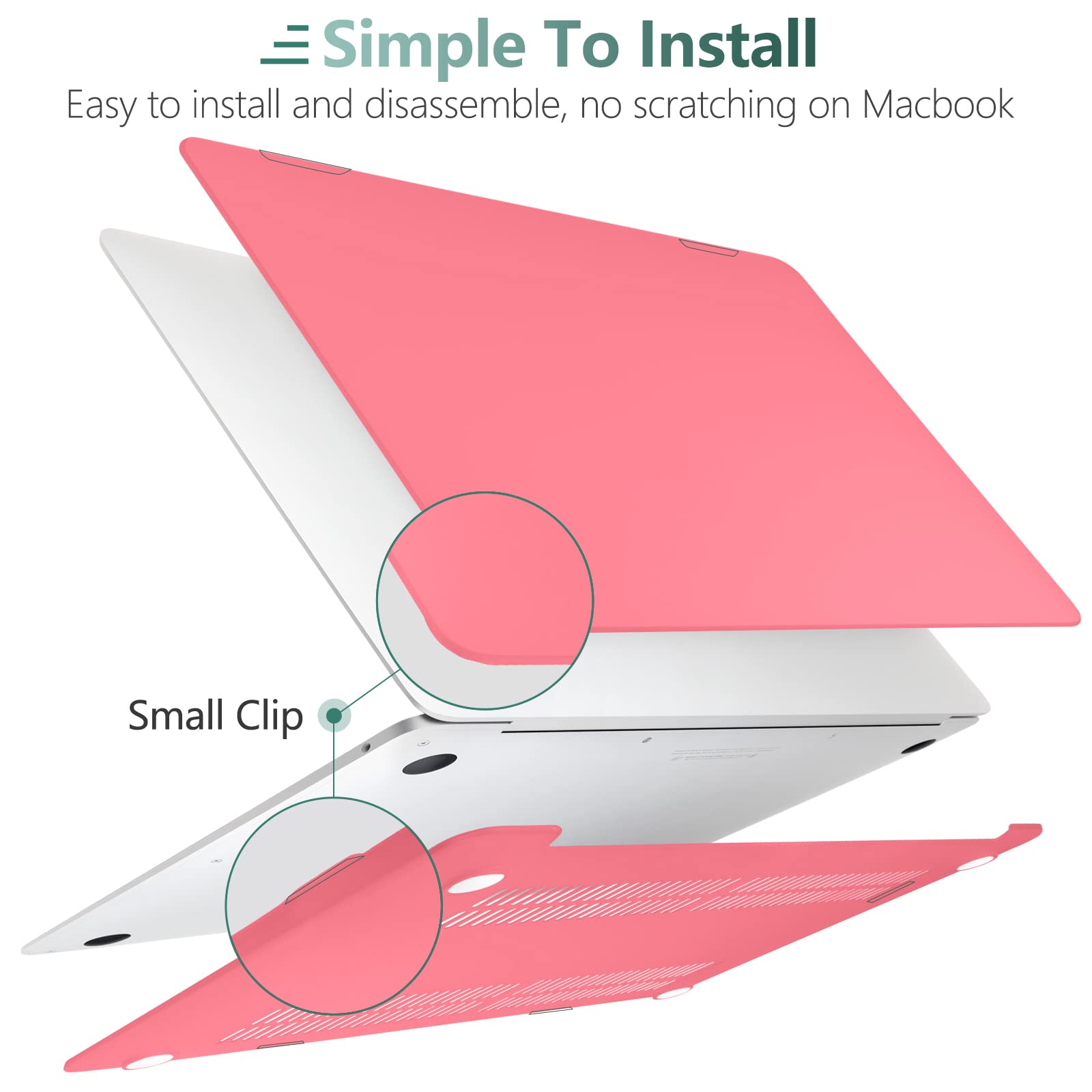 Cases & Skins: MacBook Air 13 Inch Case 2020 2019 2018, A1932, A2179, A2337 Shell Case Keyboard Cover Pink