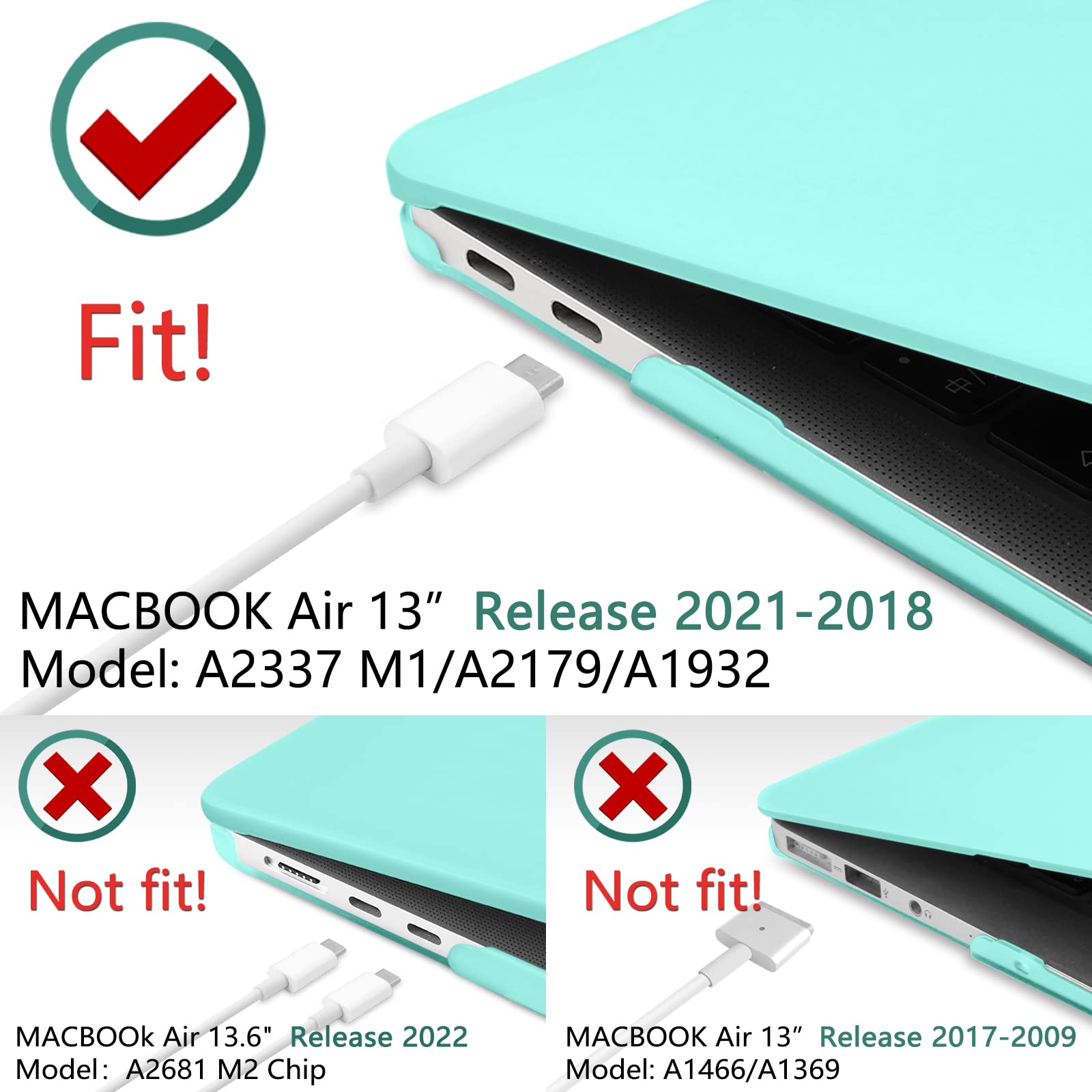 Cases & Skins: MacBook Air 13 Inch Case 2020 2019 2018, A1932, A2179, A2337 Shell Case Keyboard Cover tiffany blue