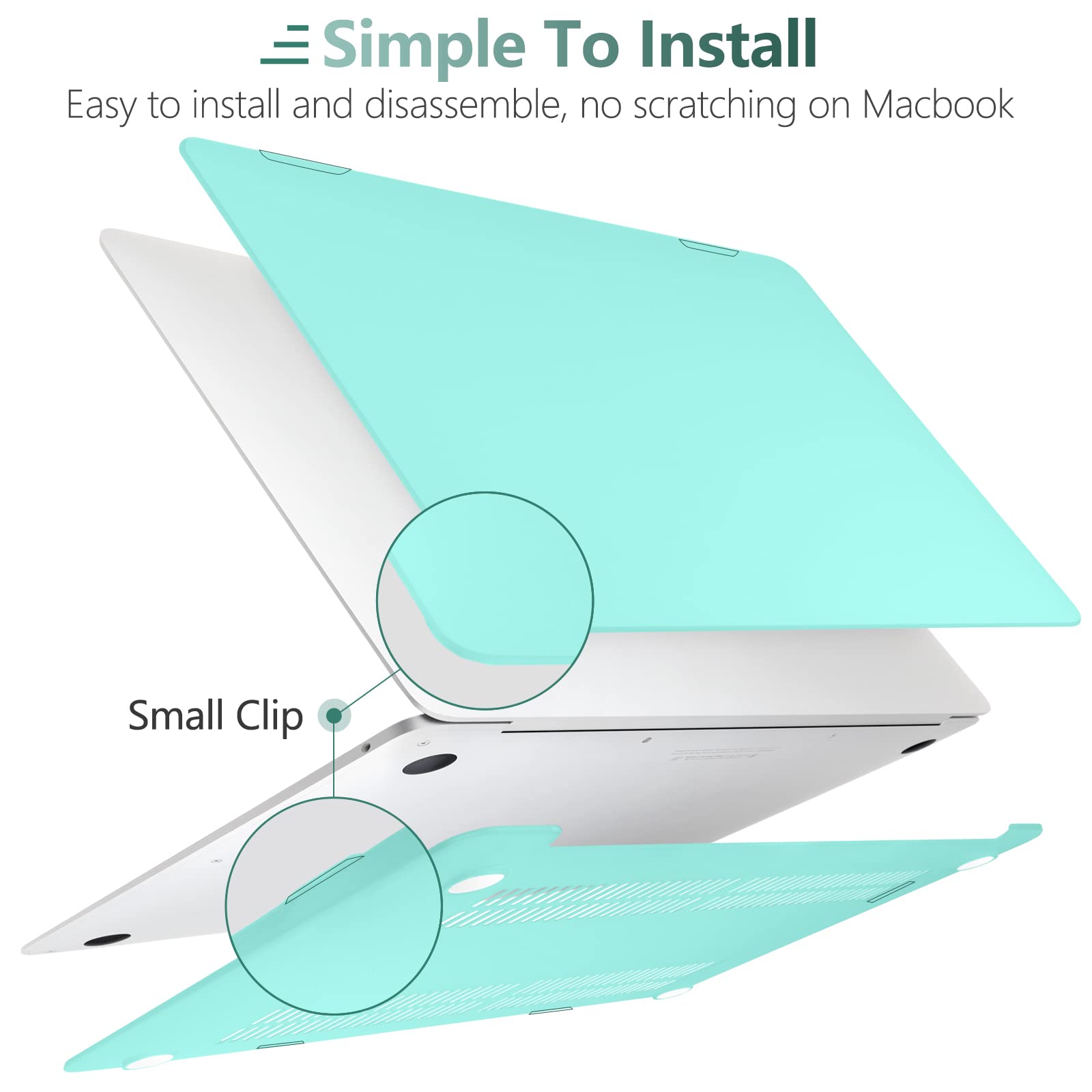 Cases & Skins: MacBook Air 13 Inch Case 2020 2019 2018, A1932, A2179, A2337 Shell Case Keyboard Cover tiffany blue
