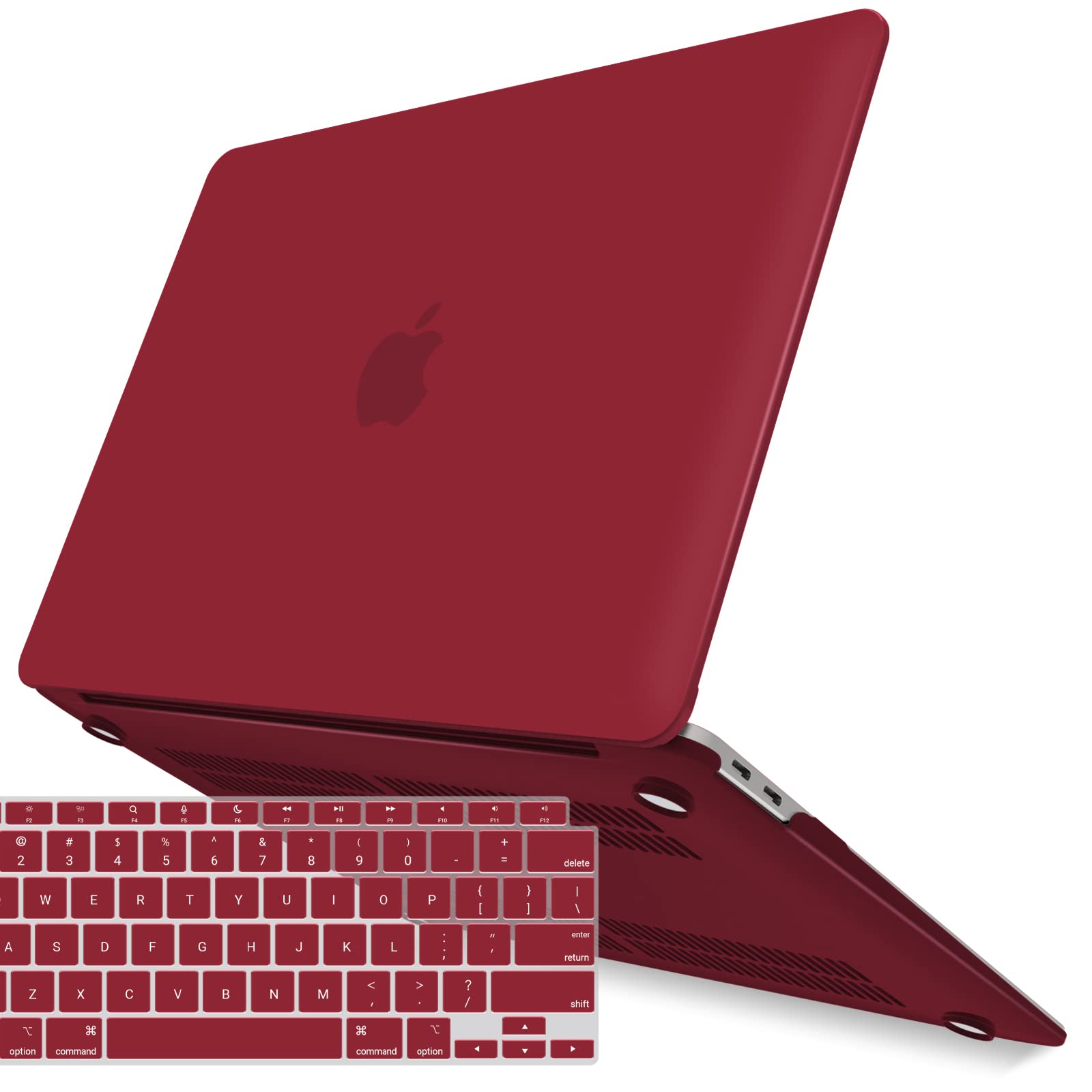 Cases & Skins: MacBook Air 13 Inch Case 2020 2019 2018, A1932, A2179,A2337 Shell Case Keyboard Cover Wine Red