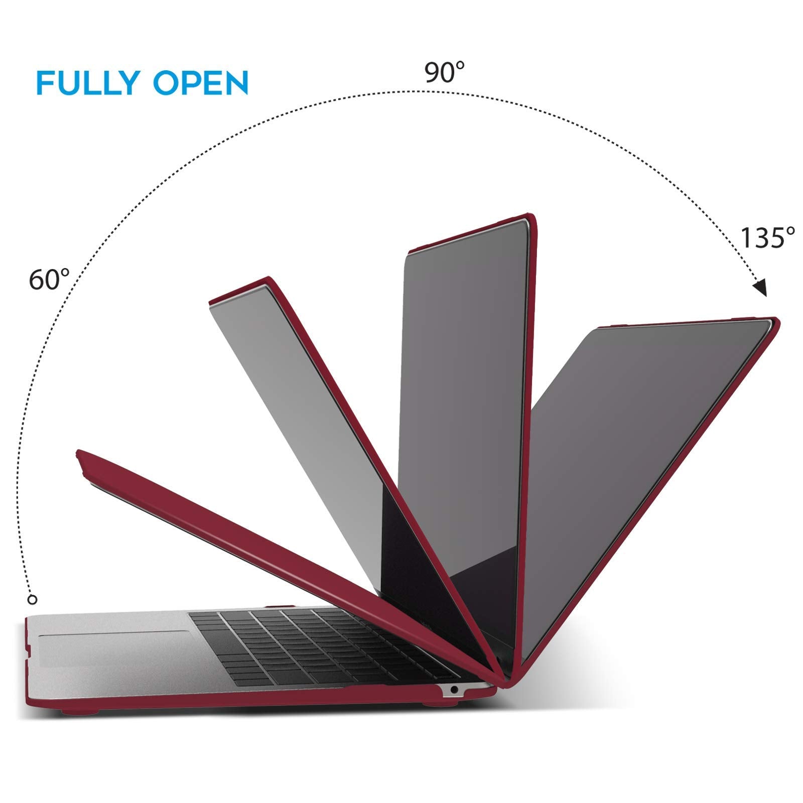 Cases & Skins: MacBook Air 13 Inch Case 2020 2019 2018, A1932, A2179,A2337 Shell Case Keyboard Cover Wine Red
