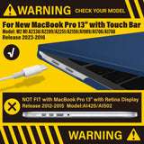 Cases & Skins: Navy Blue MacBook Pro 13 Inch Case 2016-2023 M1 M2 A2338 A2289 A2251 A2159 Hard Shell Case Keyboard Cover