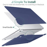 Cases & Skins: Navy Blue MacBook Pro 13 Inch Case 2016-2023 M1 M2 A2338 A2289 A2251 A2159 Hard Shell Case Keyboard Cover