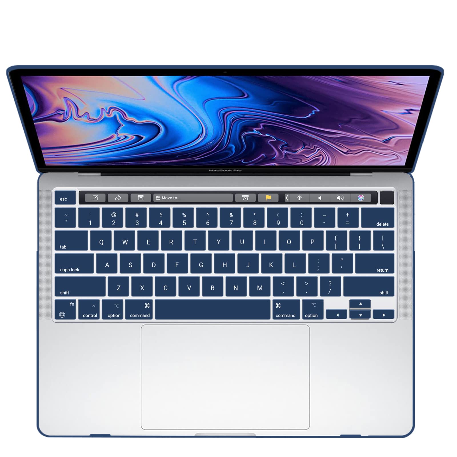 Cases & Skins: Navy Blue MacBook Pro 13 Inch Case 2016-2023 M1 M2 A2338 A2289 A2251 A2159 Hard Shell Case Keyboard Cover