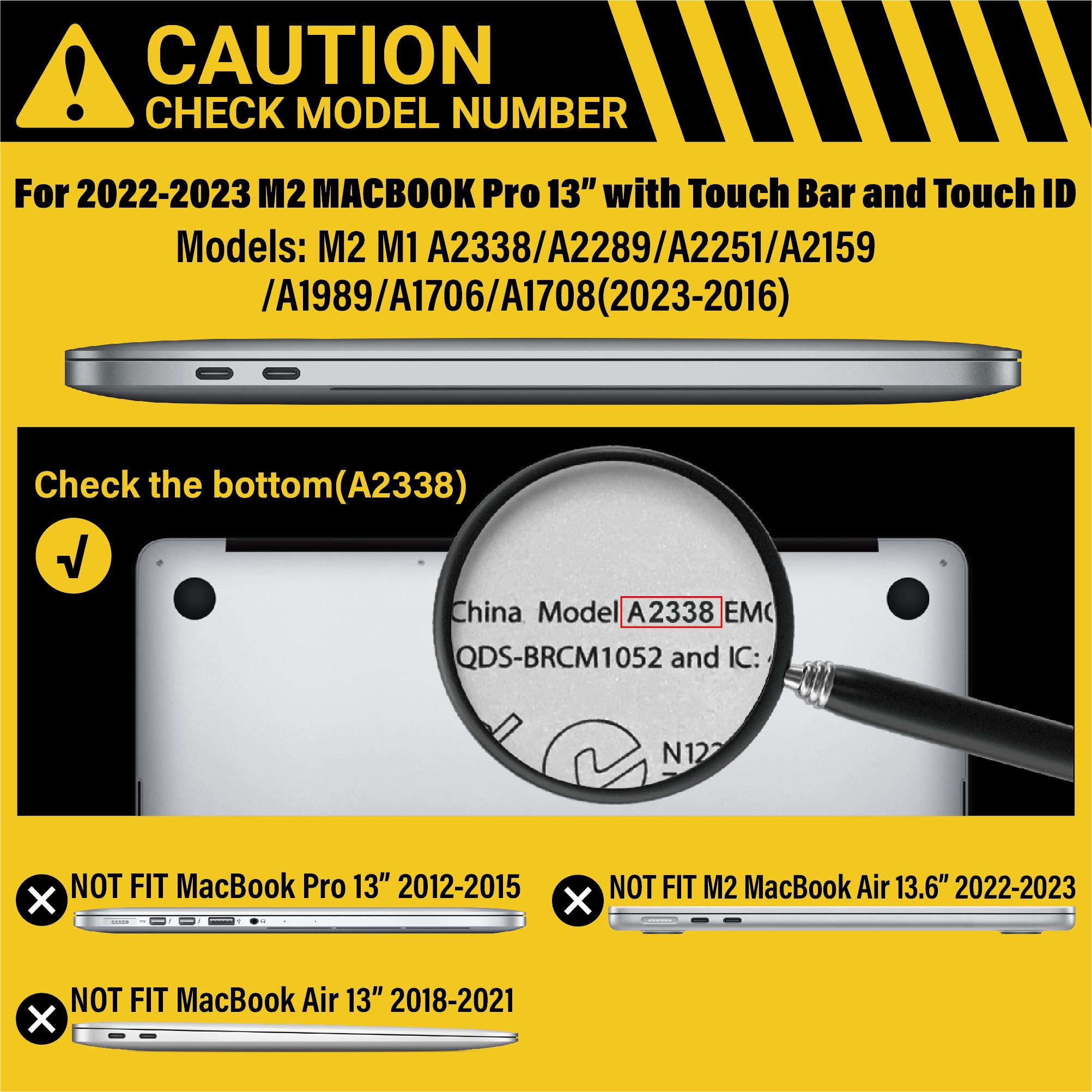 Cases & Skins: MacBook Pro 13 Inch Case 2016-2023 M1 M2 A2338 A2289 A2251 A2159 Hard Shell Case Keyboard Cover White
