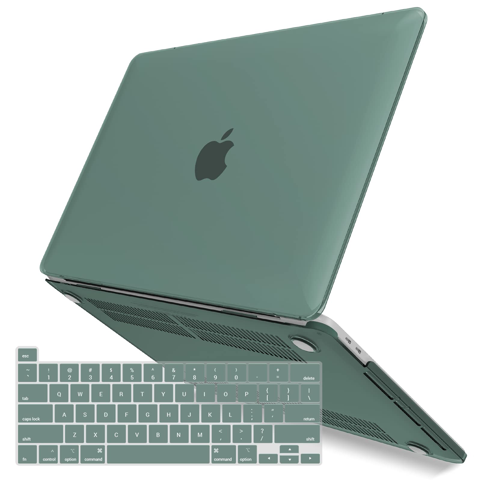 Cases & Skins: Suitable for  Midnight Green MacBook Pro 13 Inch Case 2016-2023 M1 M2 A2338 A2289 A2251 A2159 Hard Shell Case Keyboard Cover