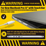 Cases & Skins: Suitable for  Grey MacBook Pro 13 Inch Case 2016-2023 M1 M2 A2338 A2289 A2251 A2159 Hard Shell Case Keyboard Cover