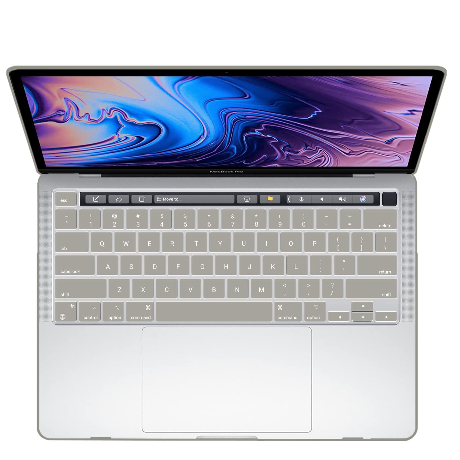 Cases & Skins: Suitable for  Grey MacBook Pro 13 Inch Case 2016-2023 M1 M2 A2338 A2289 A2251 A2159 Hard Shell Case Keyboard Cover