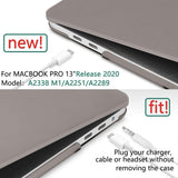 Cases & Skins: Suitable for  Grey MacBook Pro 13 Inch Case 2016-2023 M1 M2 A2338 A2289 A2251 A2159 Hard Shell Case Keyboard Cover