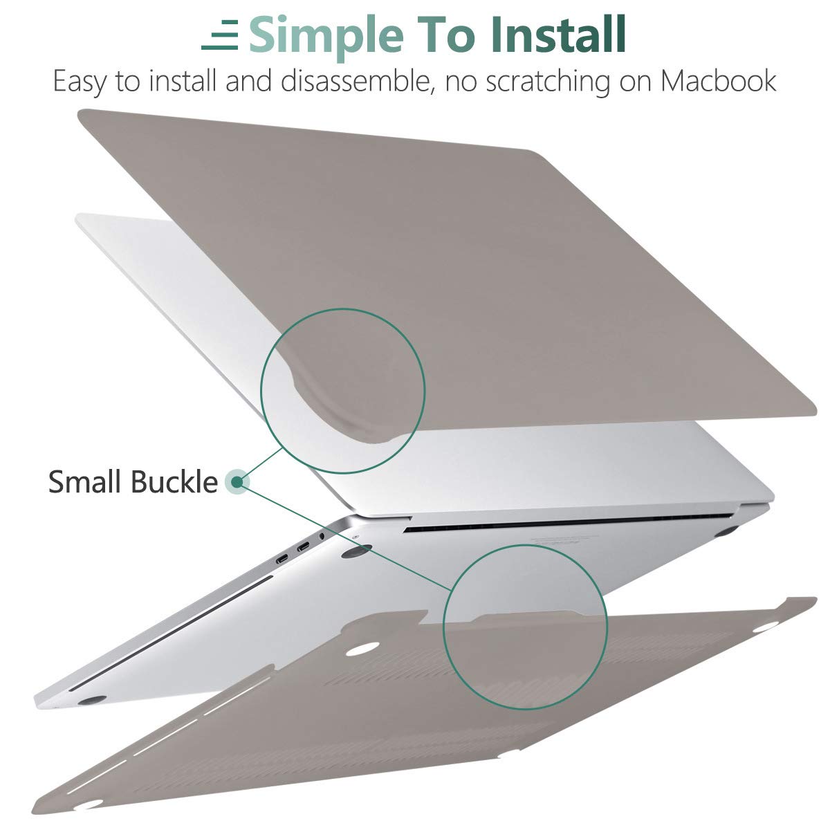 Cases & Skins: Suitable for  Grey MacBook Pro 13 Inch Case 2016-2023 M1 M2 A2338 A2289 A2251 A2159 Hard Shell Case Keyboard Cover