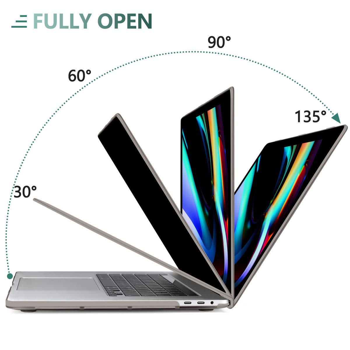 Cases & Skins: Suitable for  Grey MacBook Pro 13 Inch Case 2016-2023 M1 M2 A2338 A2289 A2251 A2159 Hard Shell Case Keyboard Cover