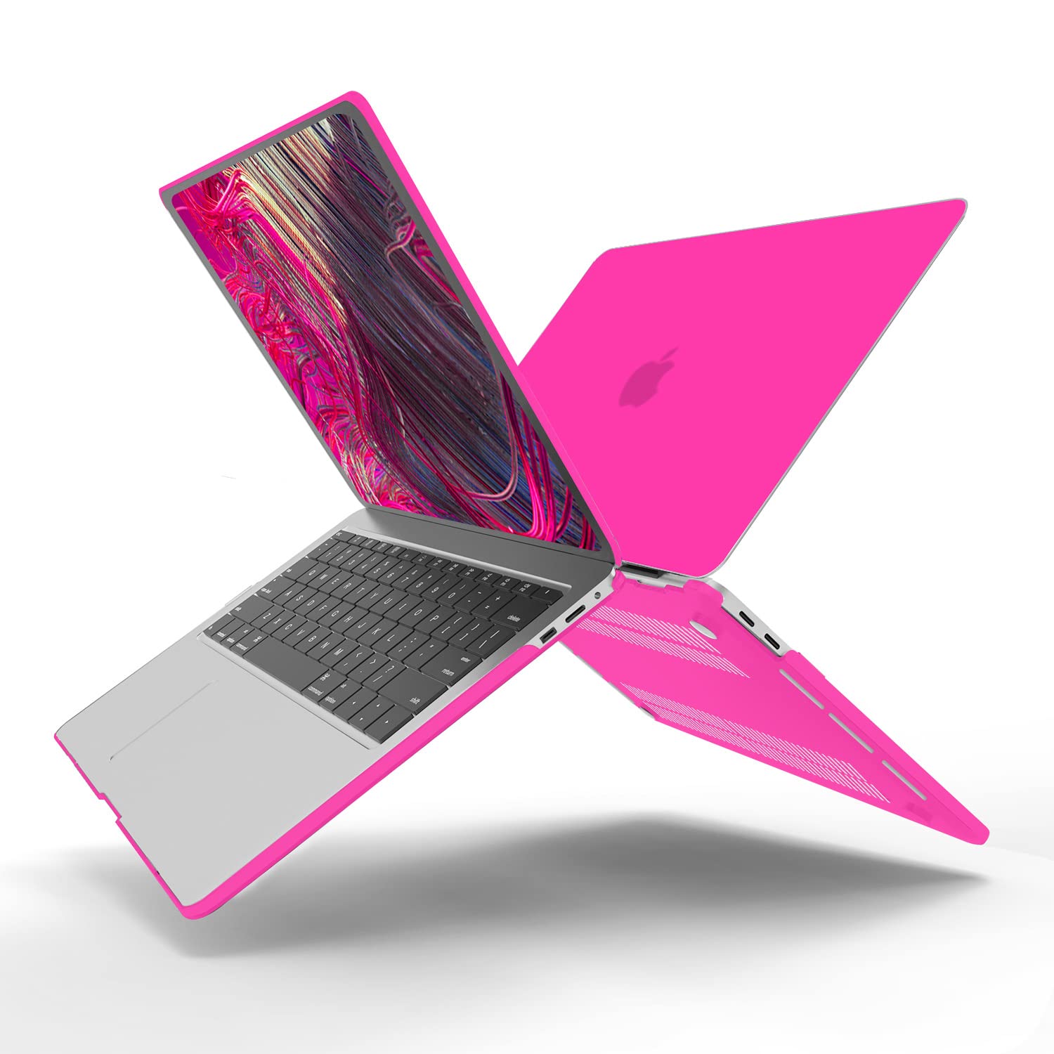 Cases & Skins: Suitable for  Hot Pink MacBook Pro 13 Inch Case 2016-2023 M1 M2 A2338 A2289 A2251 A2159 Hard Shell Case Keyboard Cover
