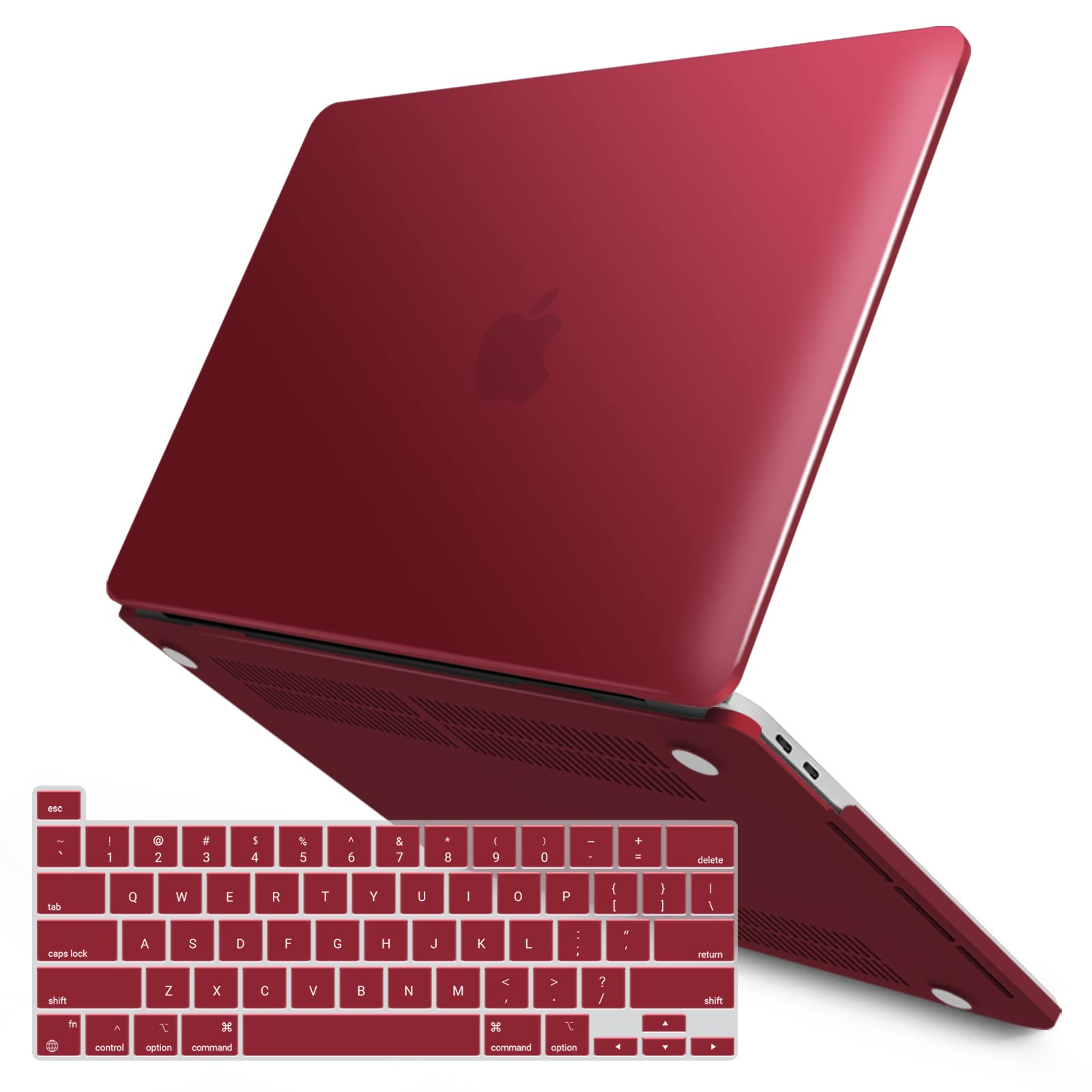 Cases & Skins: Wine Red MacBook Pro 13 Inch Case 2016-2023 M1 M2 A2338 A2289 A2251 A2159 Hard Shell Case Keyboard Cover