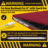 Cases & Skins: Wine Red MacBook Pro 13 Inch Case 2016-2023 M1 M2 A2338 A2289 A2251 A2159 Hard Shell Case Keyboard Cover