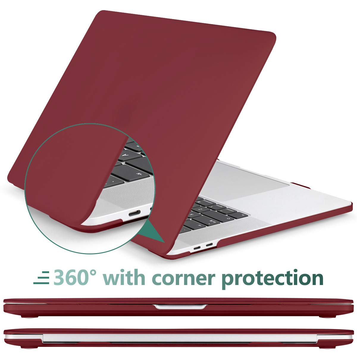 Cases & Skins: Wine Red MacBook Pro 13 Inch Case 2016-2023 M1 M2 A2338 A2289 A2251 A2159 Hard Shell Case Keyboard Cover