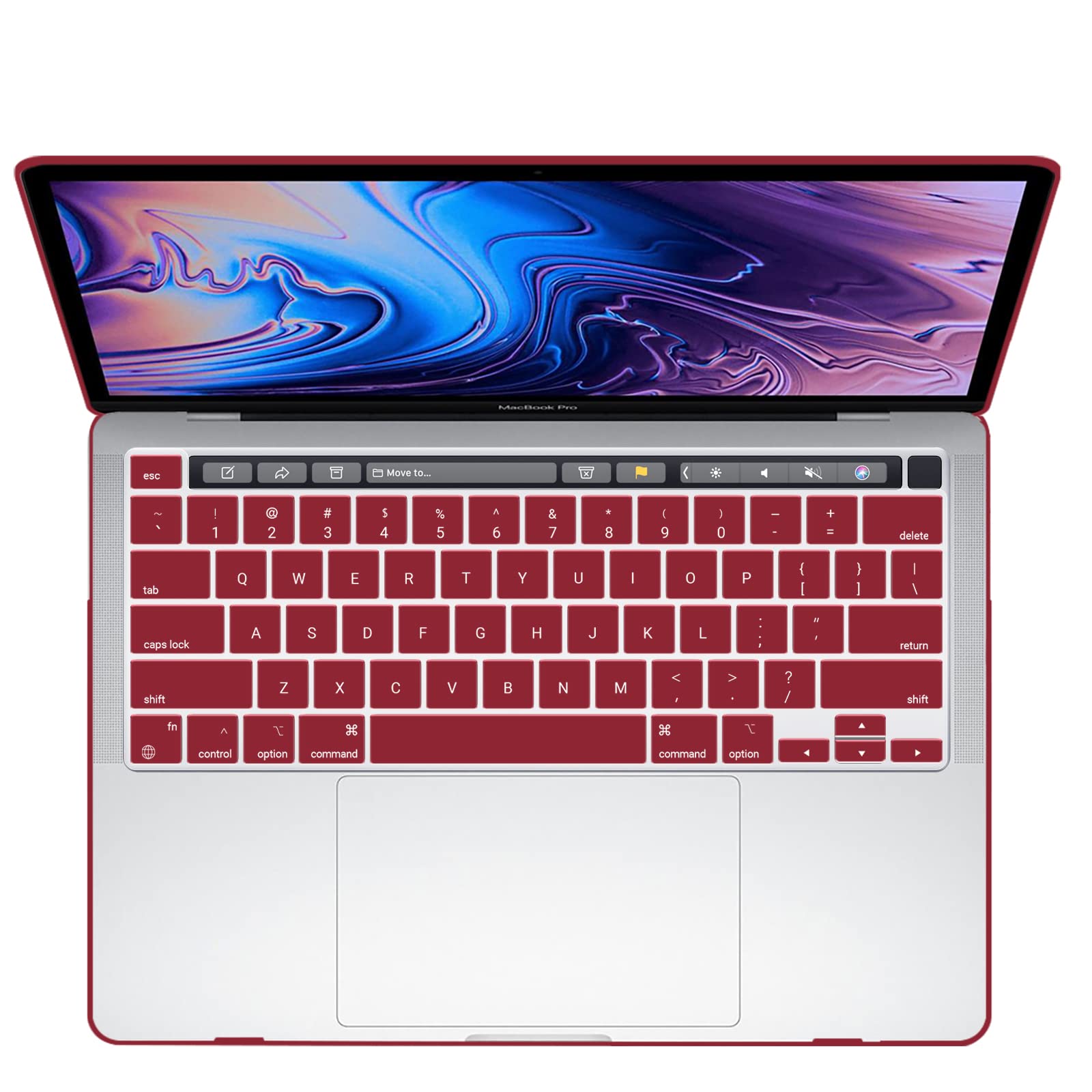 Cases & Skins: Wine Red MacBook Pro 13 Inch Case 2016-2023 M1 M2 A2338 A2289 A2251 A2159 Hard Shell Case Keyboard Cover