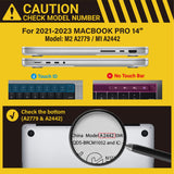 Cases & Skins: Suitable for MacBook Pro 14 Max Inch Case 2023 2022 2021 M2 A2779 M1 A2442 Hardshell Case Keyboard Cover Blue