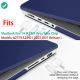 Cases & Skins: Suitable for MacBook Pro 14 Max Inch Case 2023 2022 2021 M2 A2779 M1 A2442 Hardshell Case Keyboard Cover Blue