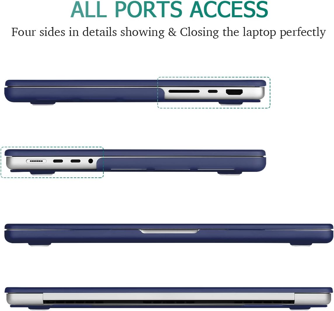 Cases & Skins: Suitable for MacBook Pro 14 Max Inch Case 2023 2022 2021 M2 A2779 M1 A2442 Hardshell Case Keyboard Cover Blue