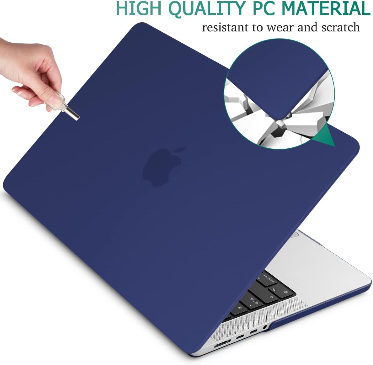 Cases & Skins: Suitable for MacBook Pro 14 Max Inch Case 2023 2022 2021 M2 A2779 M1 A2442 Hardshell Case Keyboard Cover Blue