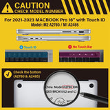 Cases & Skins: Suitable for  MacBook Pro 16 inch Case 2023 2022 2021 M2 A2780 A2485 M1 Pro/Max Hard Shell Case Keyboard Cover Blue