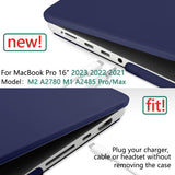Cases & Skins: Suitable for  MacBook Pro 16 inch Case 2023 2022 2021 M2 A2780 A2485 M1 Pro/Max Hard Shell Case Keyboard Cover Blue