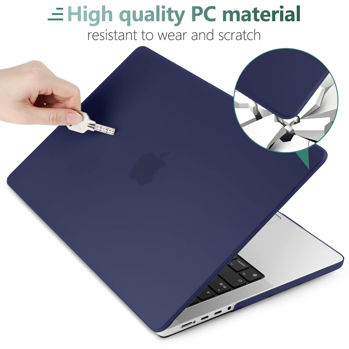 Cases & Skins: Suitable for  MacBook Pro 16 inch Case 2023 2022 2021 M2 A2780 A2485 M1 Pro/Max Hard Shell Case Keyboard Cover Blue