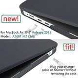 Cases & Skins: Suitable for  2023 2022 MacBook Air 13 inch case M2 Model A2681 Hard Shell Case Keyboard Cover Black